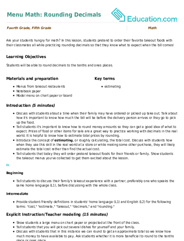 Menu Math: Rounding Decimals