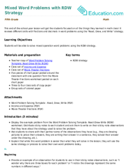 Mixed Word Problems with RDW Strategy