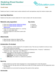 Modeling Mixed Number Subtraction