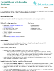 Musical Chairs with Complex Sentences