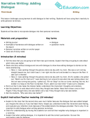 Narrative Writing: Adding Dialogue