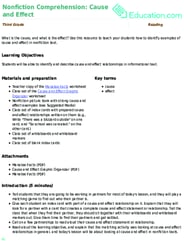 Nonfiction Comprehension: Cause and Effect