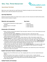 One, Two, Three Resources!