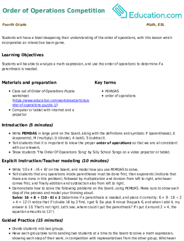 Order of Operations Competition
