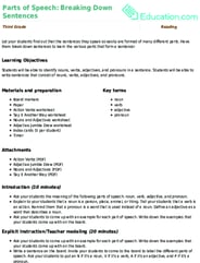 Parts of Speech: Breaking Down Sentences