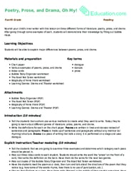 Poetry, Prose, and Drama, Oh My!