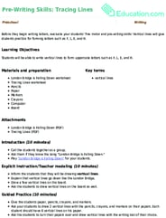 Pre-Writing Skills: Tracing Lines