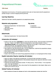 Prepositional Phrases