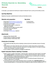 Primary Sources vs. Secondary Sources