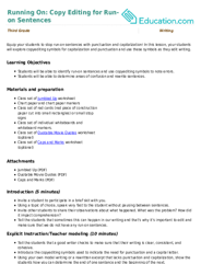 Running On: Copy Editing for Run-on Sentences