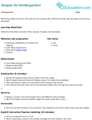 Shapes for Kindergarten!