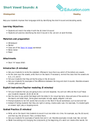 Short Vowel Sounds: A