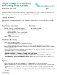 Single Strategy for Adding and Subtracting Mixed Numbers