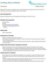 So Many Short A Words!