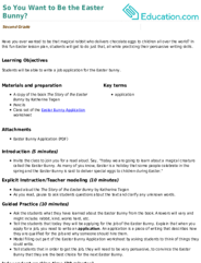 So You Want to Be the Easter Bunny?