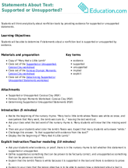 Statements About Text: Supported or Unsupported?