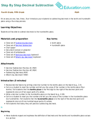 Step By Step Decimal Subtraction