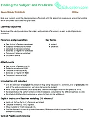 Finding the Subject and Predicate