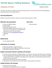 Tell Me About a Telling Sentence