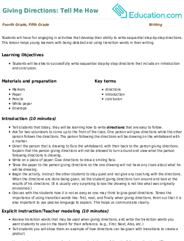 Giving Directions: Tell Me How