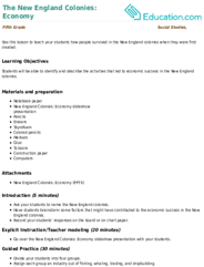 The New England Colonies: Economy