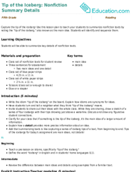 Tip of the Iceberg: Nonfiction Summary Details