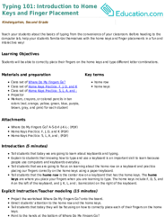 Typing 101: Introduction to Home Keys and Finger Placement