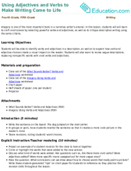 Using Adjectives and Verbs to Make Writing Come to Life