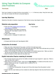 Using Tape Models to Compare Like Fractions