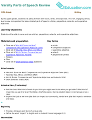 Varsity Parts of Speech Review