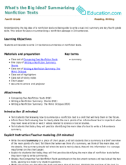 What's the Big Idea? Summarizing Nonfiction Texts