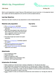 What's Up, Prepositions?