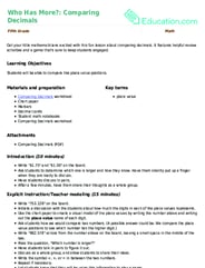 Who Has More?: Comparing Decimals