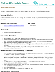 Working Effectively In Groups