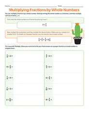 5th Grade Math Multiplying Fractions Worksheets