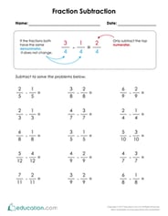 Subtract the Fractions