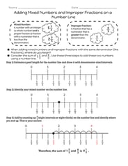 Adding Mixed Numbers and Improper Fractions on a Number Line 