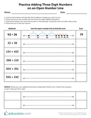 Practice Adding Three-Digit Numbers on an Open Number Line