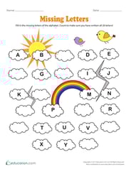 Alphabet Clouds - Find the Missing Letters