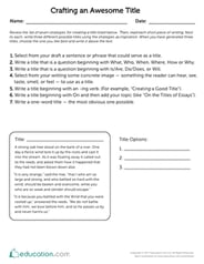 Crafting an Awesome Title