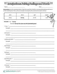5th Grade Interjection Worksheets Class 3 | Chapter 16 | Exercise