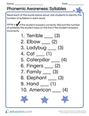 Phonemic Awareness: Syllables