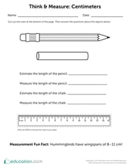 Think & Measure: Centimeters