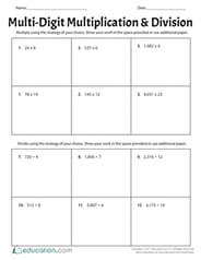 Multi-Digit Multiplication & Division