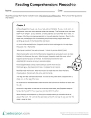 Reading Comprehension:  Pinocchio