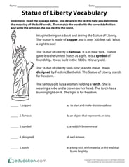 Statue of Liberty Vocabulary