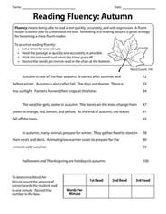 Reading Fluency: Autumn
