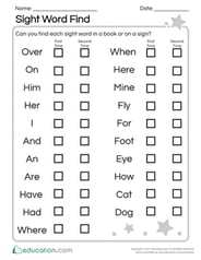 Sight Word Find