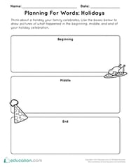 Planning For Words: Holidays