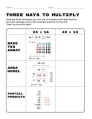 Multiply Using Partial Products Worksheets 5th Grade Math Worksheets